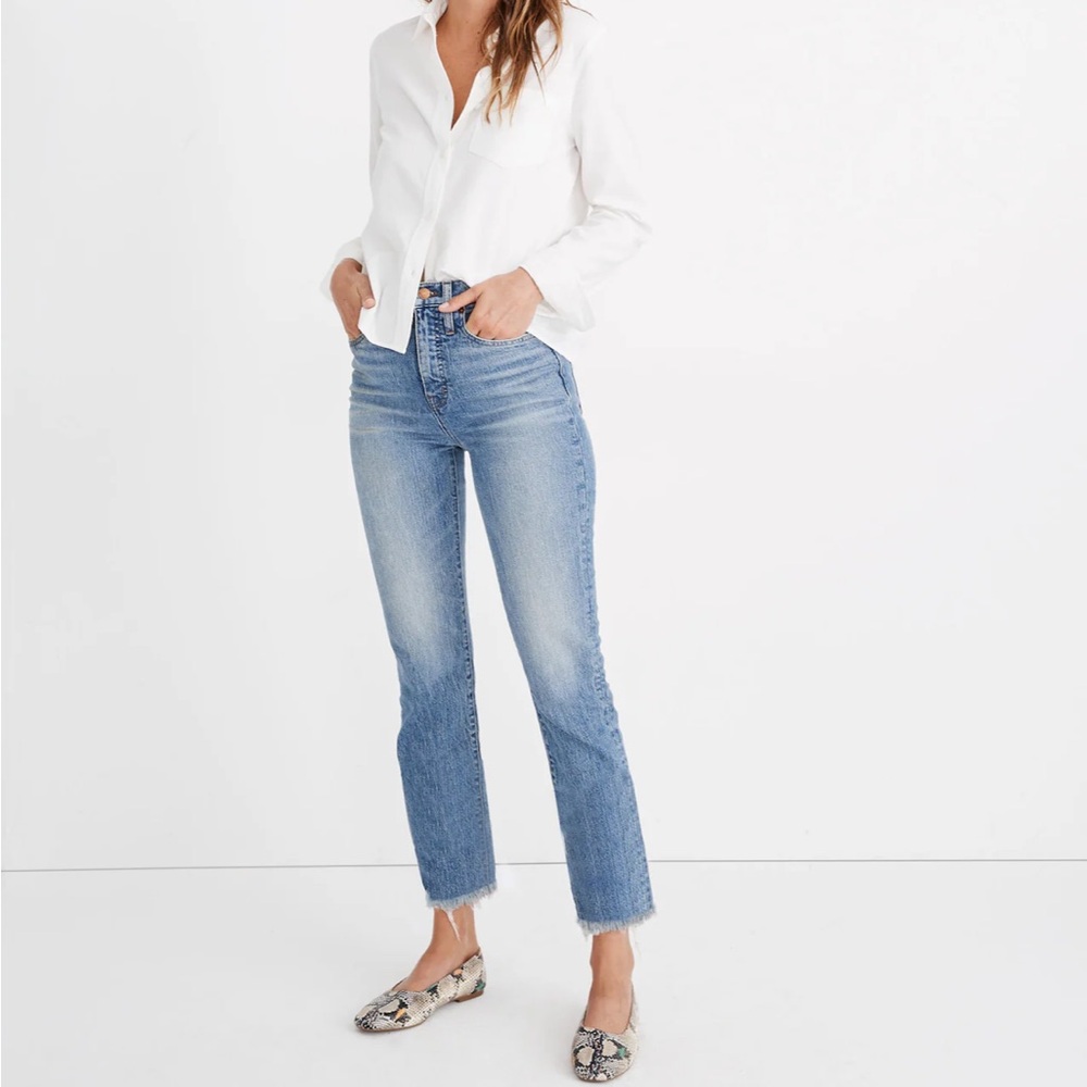 Madewell Perfect Vintage Crop Jean Raw Hem 32